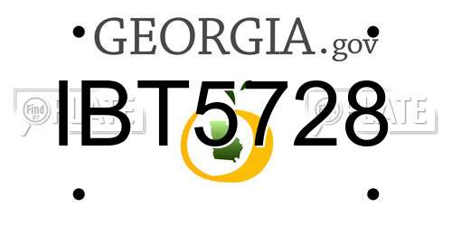 IBT5728 Georgia License Plate