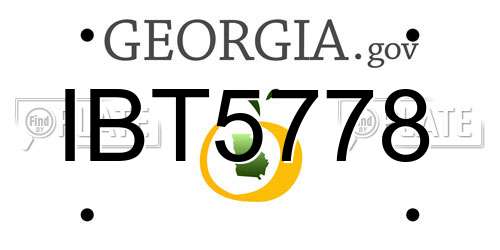 IBT5778 Georgia License Plate