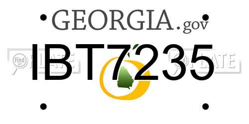 IBT7235 Georgia License Plate