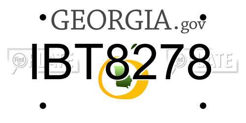 IBT8278 Georgia License Plate