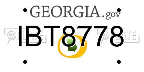 IBT8778 Georgia License Plate