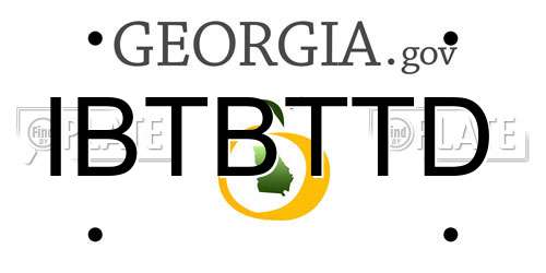 IBTBTTD Georgia License Plate