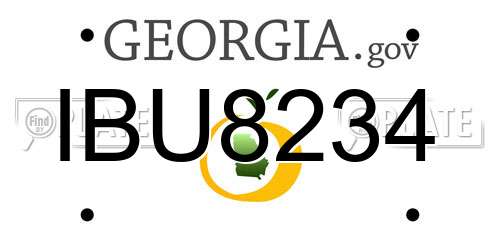 IBU8234 Georgia License Plate