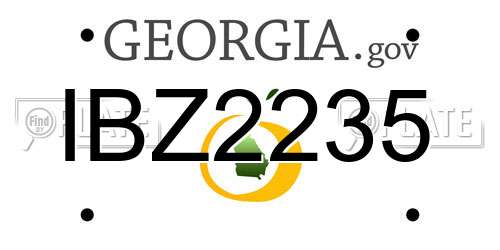 IBZ2235 Georgia License Plate