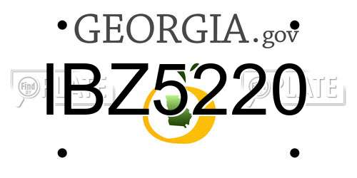 IBZ5220 Georgia License Plate