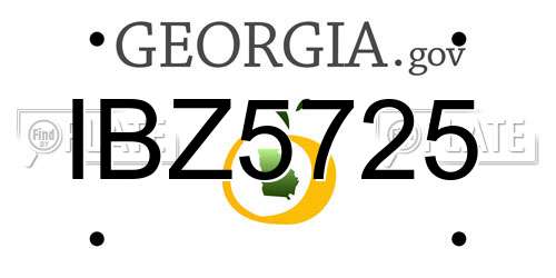 IBZ5725 Georgia License Plate