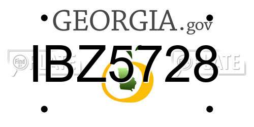 IBZ5728 Georgia License Plate