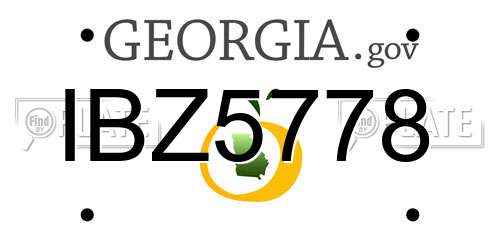 IBZ5778 Georgia License Plate