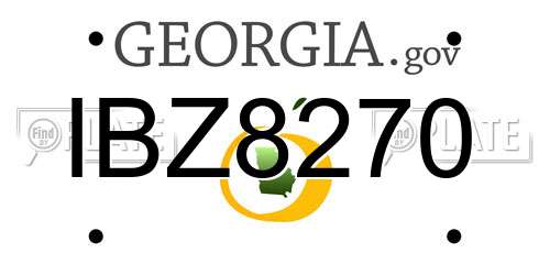 IBZ8270 Georgia License Plate