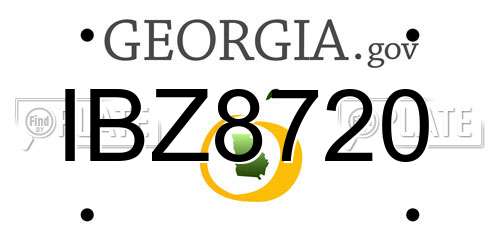 IBZ8720 Georgia License Plate