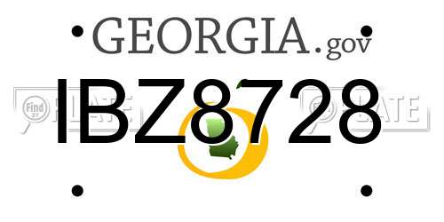 IBZ8728 Georgia License Plate