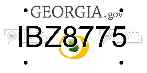 IBZ8775 Georgia License Plate