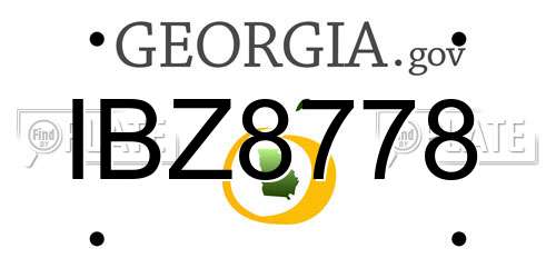 IBZ8778 Georgia License Plate
