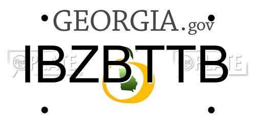 IBZBTTB Georgia License Plate