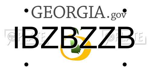 IBZBZZB Georgia License Plate