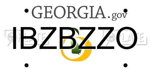 IBZBZZO Georgia License Plate