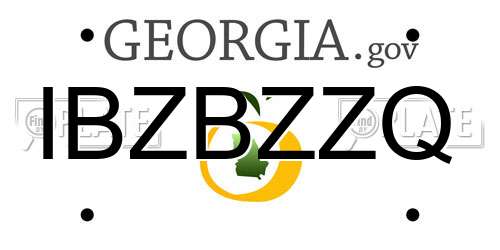 IBZBZZQ Georgia License Plate