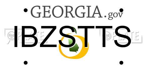 IBZSTTS Georgia License Plate