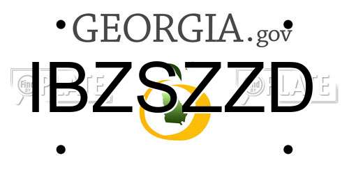 IBZSZZD Georgia License Plate
