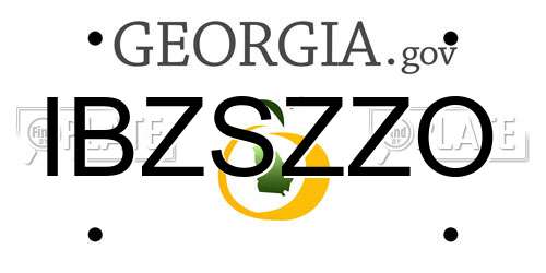 IBZSZZO Georgia License Plate