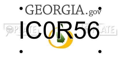 IC0R56 Georgia License Plate