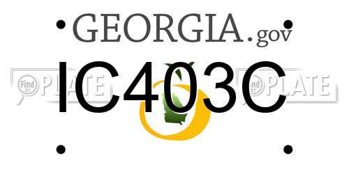 IC403C Georgia License Plate