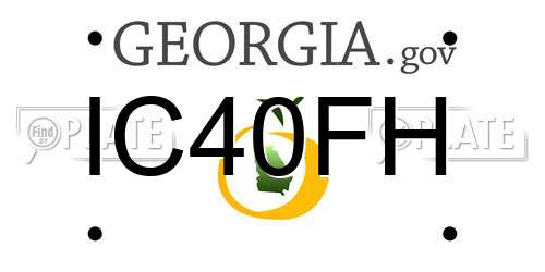 IC40FH Georgia License Plate