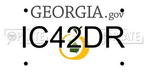 IC42DR Georgia License Plate