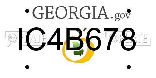 IC4B678 Georgia License Plate