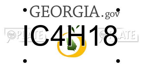 IC4H18 Georgia License Plate
