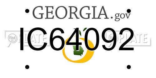 IC64092 Georgia License Plate