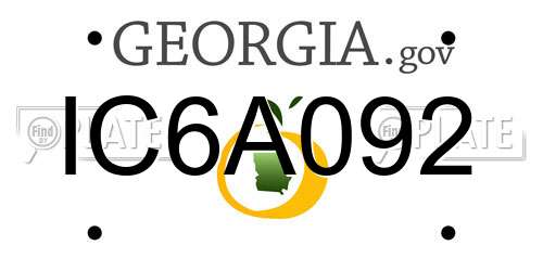 IC6A092 Georgia License Plate