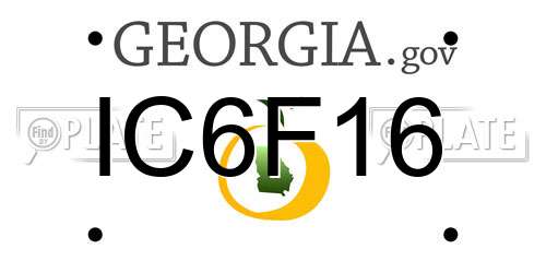 IC6F16 Georgia License Plate
