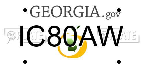 IC80AW Georgia License Plate