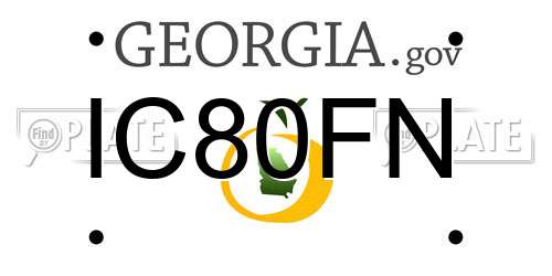 IC80FN Georgia License Plate