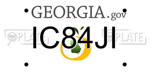 IC84JI Georgia License Plate