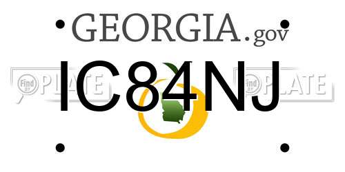 IC84NJ Georgia License Plate