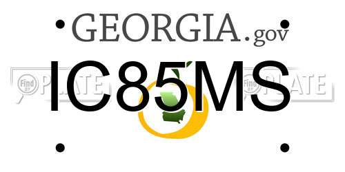 IC85MS Georgia License Plate