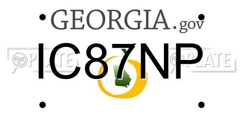 IC87NP Georgia License Plate