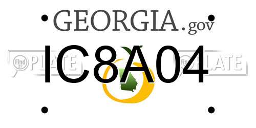 IC8A04 Georgia License Plate