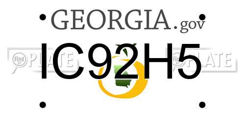 IC92H5 Georgia License Plate