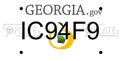 IC94F9 Georgia License Plate