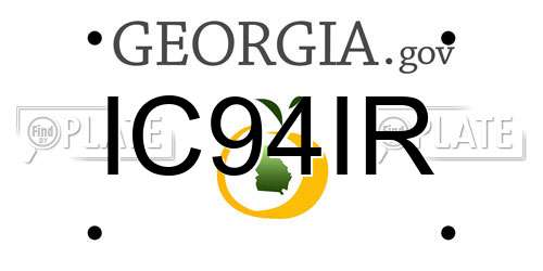 IC94IR Georgia License Plate