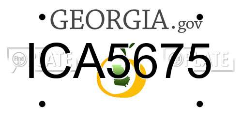 ICA5675 Georgia License Plate