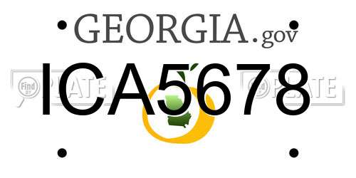 ICA5678 Georgia License Plate