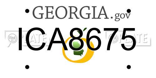 ICA8675 Georgia License Plate