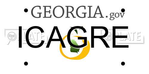 ICAGRE Georgia License Plate