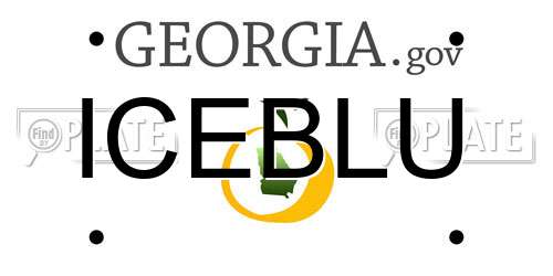 ICEBLU Georgia License Plate