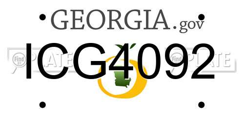 ICG4092 Georgia License Plate