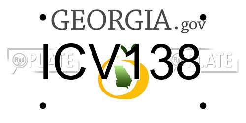 ICV138 Georgia License Plate